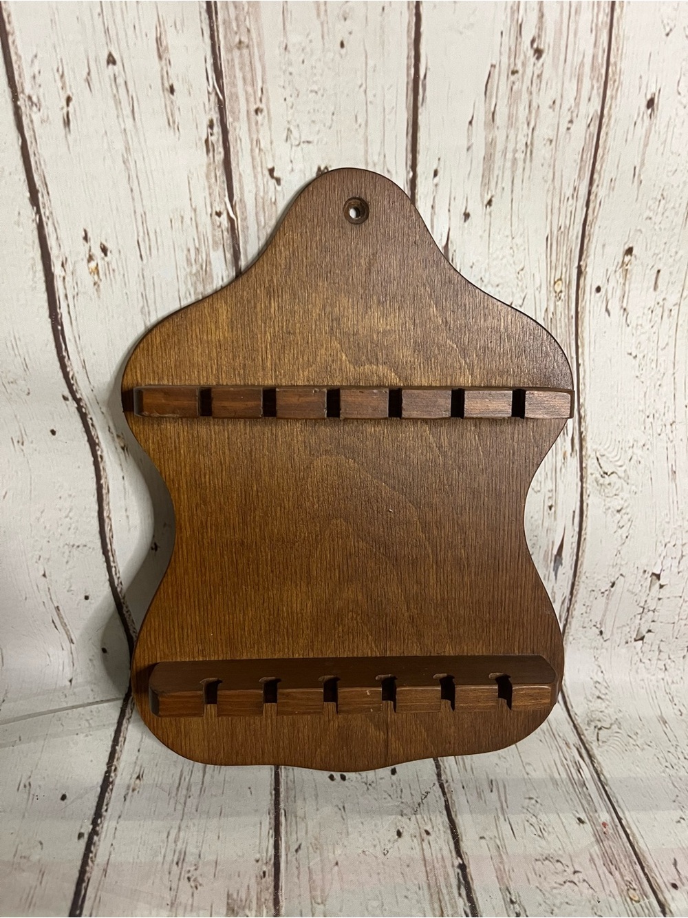 Vintage Wooden Wall Souvenir Spoon Display Rack